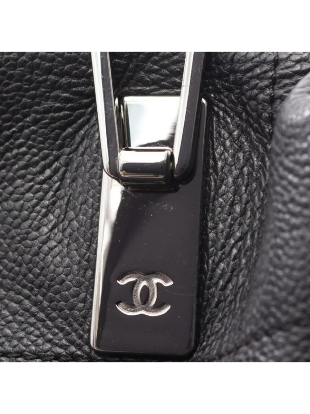 Chanel Chocolate Bar Black Caviar Leather Boston